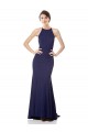High Neck Fishtail Crepe Bridesmaid Dress with Open Back Detail UK