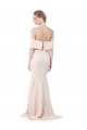 Mermaid Bardot Maxi Crepe Bridesmiad Dress with Fishtail Train UK
