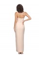 Long Full Length Ruffles Strapless Low Back Crepe Bridesmaid Dress with Straps UK