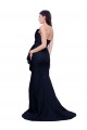 Long Strapless Sweep Train Low Back Crepe Bridesmaid Dress UK