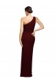 One Shoulder Sheath Crepe Bridesmaid Dress with High Side Split UK