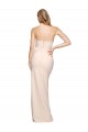 Full Length Low Back Strapless Crepe Bridesmaid Dress with Thigh High Side Split UK