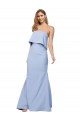 Strapless Full Length Crepe Bridesmaid Dress with Bodice Overlay UK