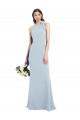 Halter Bow Neck Open Back Soft Full Length Trumpet Bridesmaid Dress UK