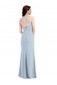 Open Back Halter Maxi Bridesmaid Dress with Draped Bow UK