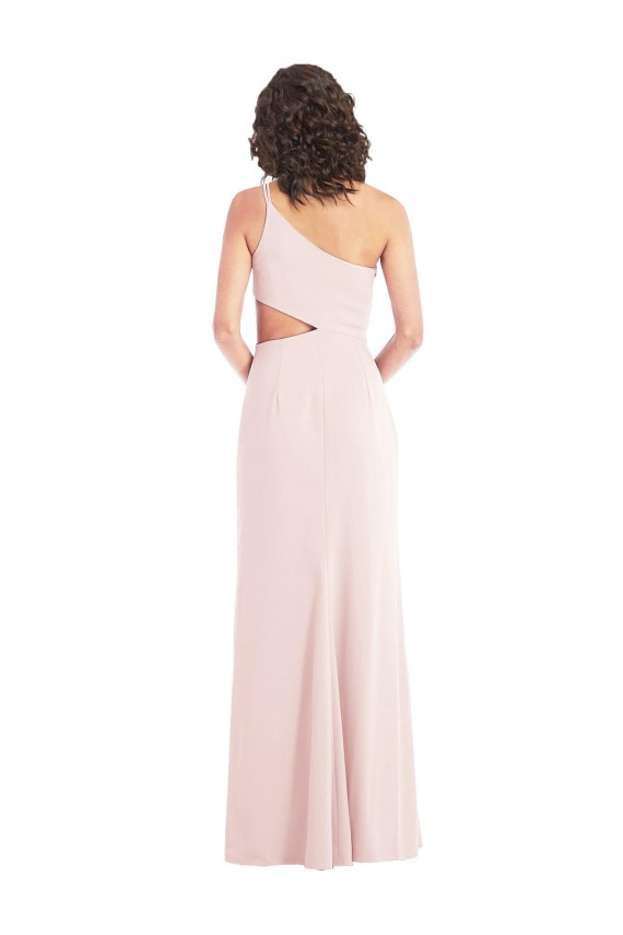 Flirty One Shoulder Midriff Cutout Maxi Bridesmaid Dress UK