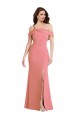 One Shoulder Draped Cuff Maxi Bridesmaid Dress with Front Slit UK