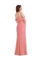 One Shoulder Draped Cuff Maxi Bridesmaid Dress with Front Slit UK
