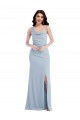 One Shoulder Draped Cowl Neck Maxi Bridesmaid Dress UK