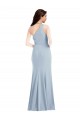 One Shoulder Draped Cowl Neck Maxi Bridesmaid Dress UK
