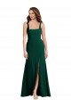 Square Neck Trumpet Maxi Bridesmaid Dress with Front Slit UK