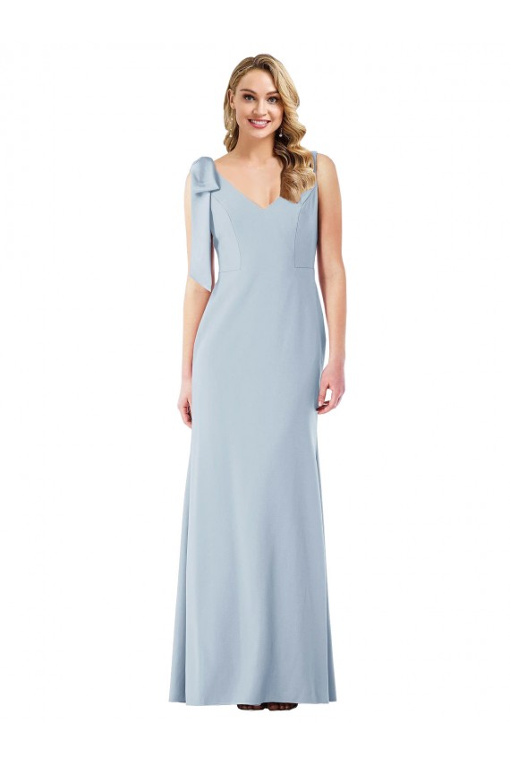 V-Back Bow Shoulder Trumpet Bridesmaid Dress UK