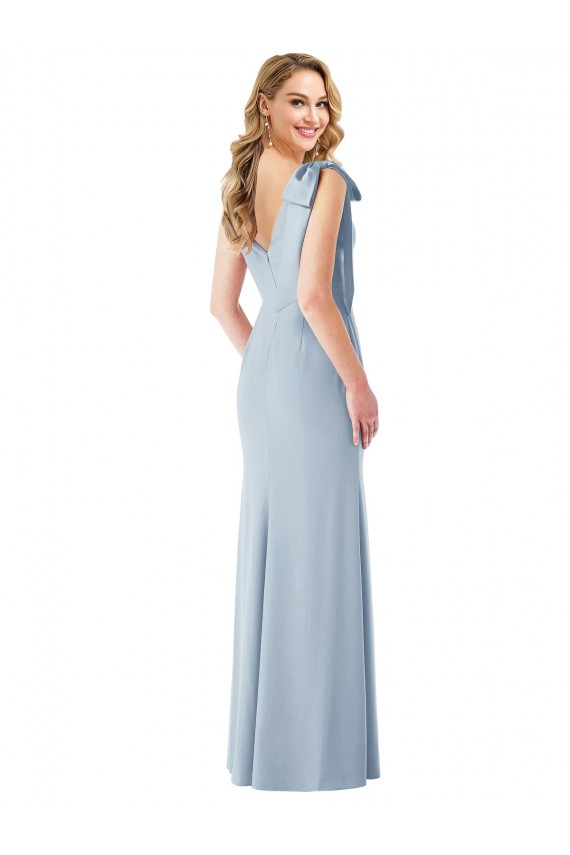 V-Back Bow Shoulder Trumpet Bridesmaid Dress UK
