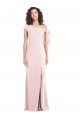 Off the Shoulder Tie Detail Trumpet Bridesmaid Dress with Front Slit UK