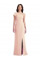 One Shoulder Cap Sleeves Trumpet Bridesmaid Dress with Front Slit UK