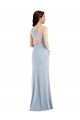 Criss Cross Cutout Back Maxi Bridesmaid Dress with Front Slit UK