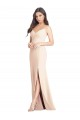 Seamed Bodice Crepe Trumpet Bridesmaid Dress with Front Slit UK