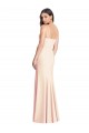 Seamed Bodice Crepe Trumpet Bridesmaid Dress with Front Slit UK