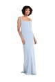 Slim Square Neck Fit and Flare Full Length Stretch Crepe Bridesmaid Dress UK