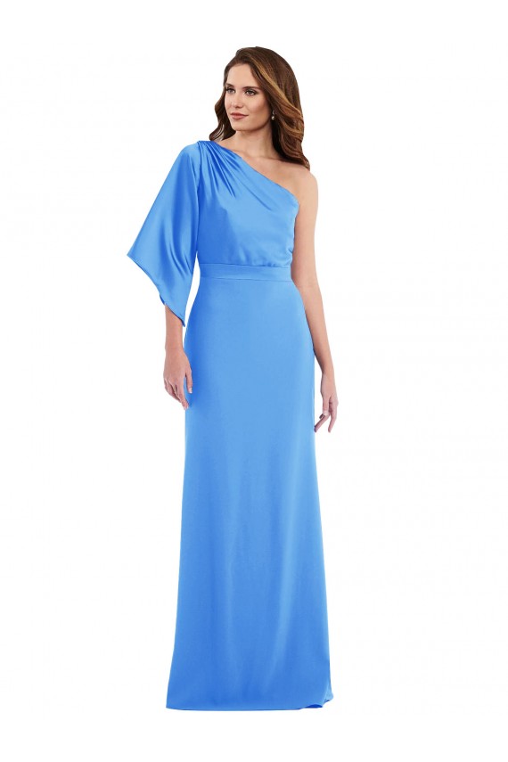 One Shoulder Bell Sleeves Trumpet Bridesmaid Dress UK