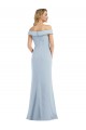 Off the Shoulder Tuxedo Maxi Bridesmaid Dress with Front Slit UK