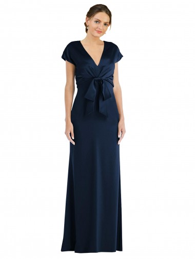 Soft Bow Blouson Bodice Trumpet Bridesmaid Dress UK