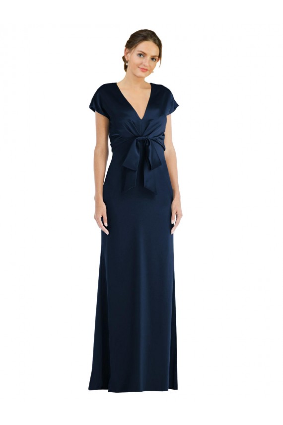 Soft Bow Blouson Bodice Trumpet Bridesmaid Dress UK