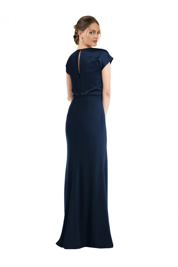 Soft Bow Blouson Bodice Trumpet Bridesmaid Dress UK