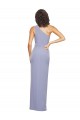 Floor Length One Shoulder Crepe Bridesmaid Dress with Pencil Skirt and Side Split UK