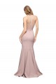 Long Sweetheart Crepe Bridesmaid Dress with High Neck Illusion Tulle Details UK