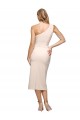 Midi Length One Shoulder Crepe Bridesmaid Dress with Thigh High Side Split UK