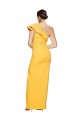 One Shoulder Floor Length Crepe Bridesmaid Dress with Thigh High Split UK