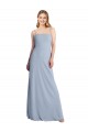 Straight Neckline Crepe Slip Bridesmaid Dress with Strappy Back UK