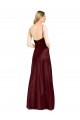 Sleek Spaghetti Straps V-Neck Stretch Satin Bridesmaid Dress with Center Front Slit UK