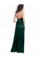 Long Slim Scoop Neck Stretch Satin Bridesmaid Dress with Open Back UK
