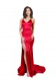 Mermaid Open Back Long Stretch Satin Bridesmaid Dress with High Slit UK
