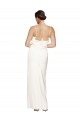 High Neck Stretch Satin Bridesmaid Dress with Low Back and Side Slit UK
