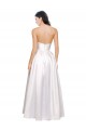 Full Length Strapless V-Cutout Stretch Satin Bridesmaid Dress UK