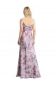Draped Cowl Neck Long Printed Stretch Satin Bridesmaid Dress UK