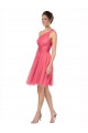 One Shoulder Short Knee Length Tulle Bridesmaid Dress UK