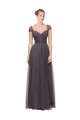 Sweetheart Neckline Long Tulle Bridesmaid Dress with Straps UK