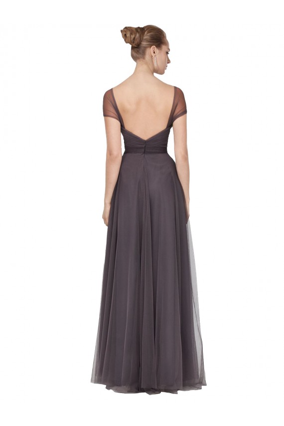 Sweetheart Neckline Long Tulle Bridesmaid Dress with Straps UK