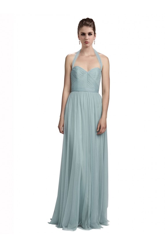 Halter Ruched Sweetheart Neckline Tulle Bridesmaid Dress UK
