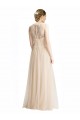 Full Length Tulle Bridesmaid Dress with Corded Lace Over Sweetheart Neckline UK