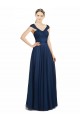 Ruched Sweetheart Long A-Line Tulle Bridesmaid Dress with Wide Straps and Tie Back UK