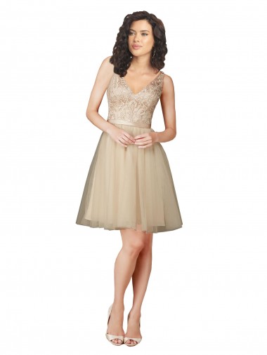 Tulle Bridesmaid Dress with Embroidery and Beading UK