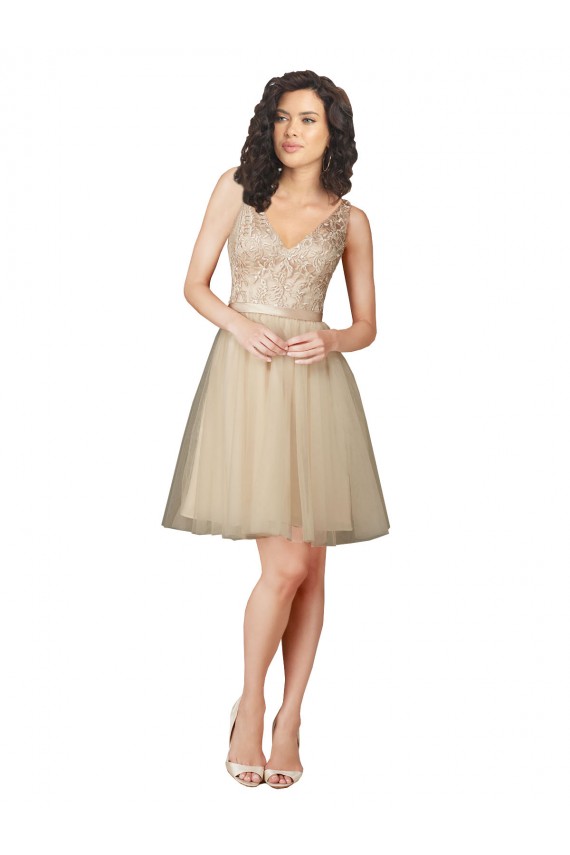 Tulle Bridesmaid Dress with Embroidery and Beading UK