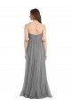 Shirred Strapless Bodice Long Tulle Bridesmaid Dress with Sweetheart Neckline UK
