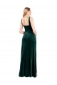 Square Neck Full Length Velvet Bridesmaid Dress with Side Slit UK