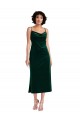 Midi Length Cowl Neck Velvet Short Slip Bridesmaid Dress UK